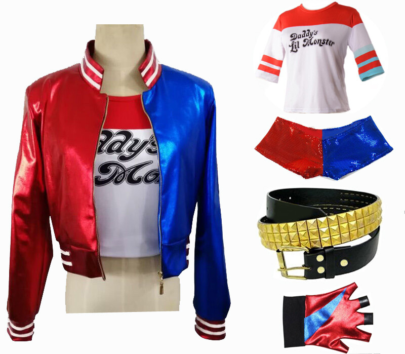 Disfraz de Arlequín para Mujer Película de Lujo Halloween Vestido Elegante Conjunto Kit de Accesorios