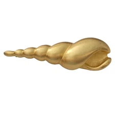 Matte Gold Tone Auger Sea Shell Brooch Pin E493