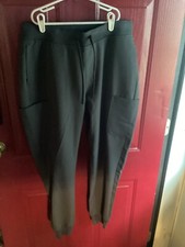 Mandala Scrub Pants Woman's Size Small Gray 6 Pckt Tie Waist Jogger Style Cuff