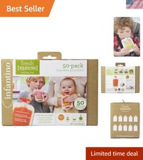 4 Oz Baby Food Squeeze Pouches - 50 Pack BPA-Free  Freezer Safe for Freshness