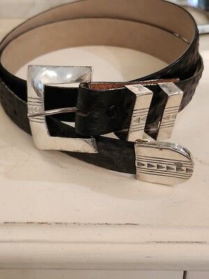Vtg Navajo K&M Sterling Silver Belt Buckle Signed | eBay display picture 1