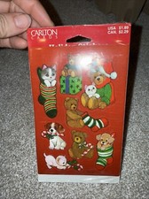 VTG 1990s Carlton AGC Cards Stickers Christmas Holiday Stickers Sealed 3 Sheets