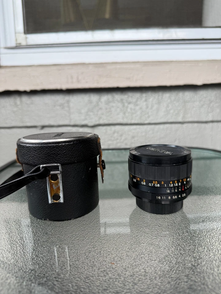Lente de enfoque manual Prime vintage con estuche Yashica Yashinon DS 28 mm F2,8 Foto 4 de 4
