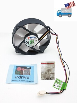 New Titan Replacement 95mm Diameter PWM CPU Cooler Fan on 80mm Cooler Frame