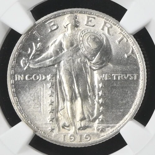 1919 STANDING LIBERTY QUARTER ~ NGC MS62 BRIGHT FLASHY GEM SLIDER! - Image 2 of 4