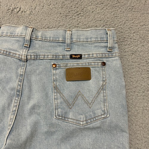 Vintage Wrangler Cowboy Cut Jeans Men 36x34 Light Blue Stretch Western Regular