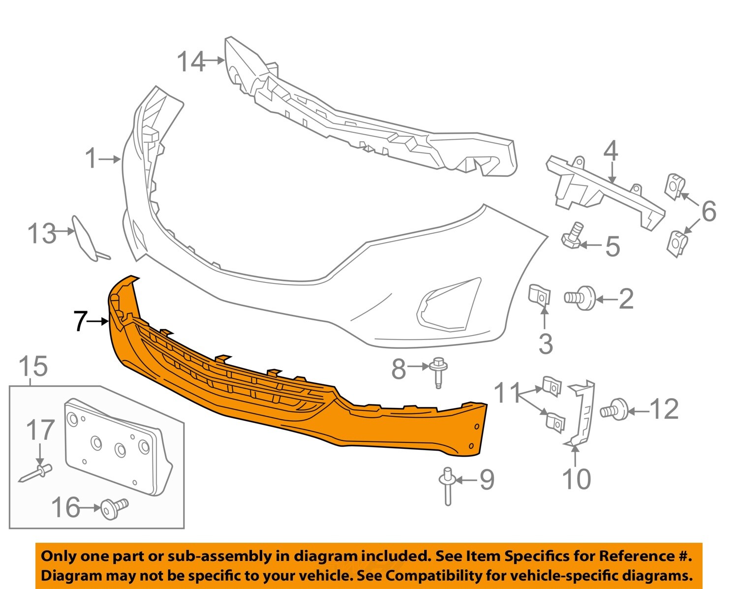 Chevrolet GM OEM 2018 Equinox Front Bumper Grille-Lower Cover 