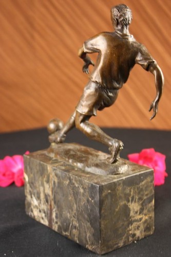 Football Joueur SPORTS Memorabilia Bronze Marbre Serre-Livre Sculpture Cadeau - Photo 7 sur 12
