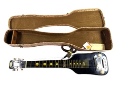 vtg 1950s Valco Oahu Lap Steel Guitar w/ original Snakeskin style case country