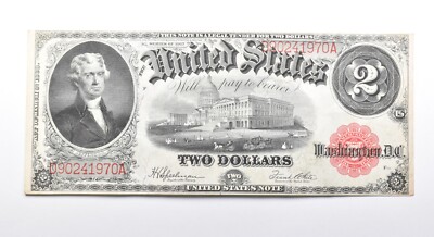 1917 $2 United States Legal Tender Red Seal Horse Blanket Large 