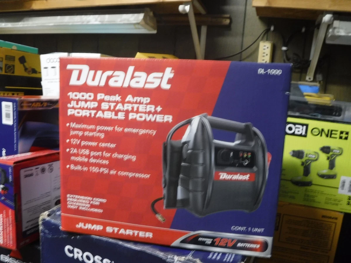 NEW Duralast 1000 Amps Portable Battery Jump Starter And Compressor DL 1000