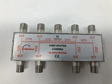 8-Way TV Coaxial Cable Splitter 5-2300MHz For RG6 RG59 TV Antenna Coax Adapter