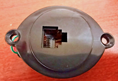 RJ-11 Panel Jack black, Circular CP Technologies CP-625F-4, 4-Conductor[350-1212