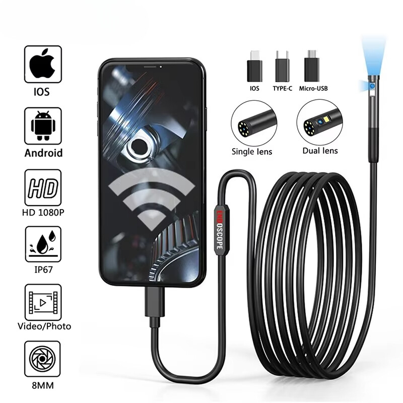 Endoscope Inspection Camera 3 in 1 Micro USB/Type-C Mini Inspection Camera