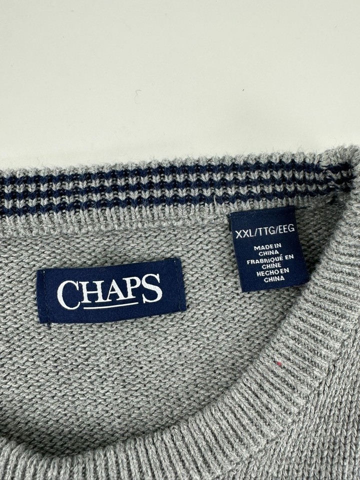 Chaps Mens Gray Pullover Crewneck Sweater Sweatshirt Size XXL eBay