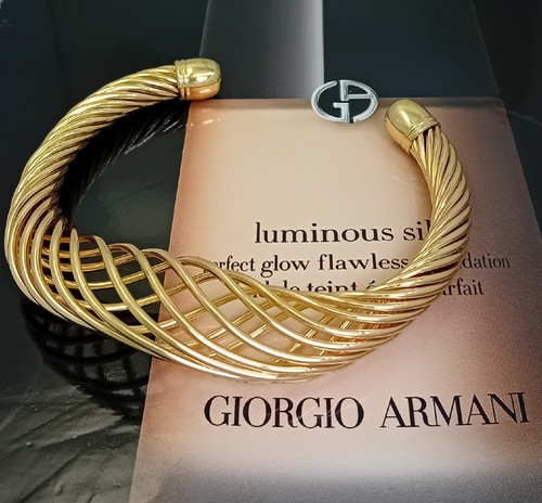 18K Gold Filled Stunning Italian Filigree 18ct GF Statement Bangle 6.5cm - Picture 4 of 10