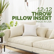 12x12" Throw Pillow Inserts Sham Stuffing Made in USA Hypoallergenic Form Insert