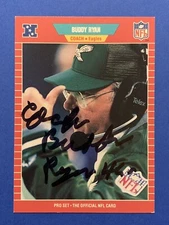 BUDDY RYAN (Dec) Signed 1989 Pro Set #327 Eagles Oklahoma State Autograph Auto