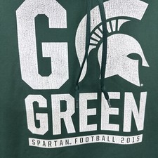 Nike Michigan State Spartans Dri-Fit Hoodie Sweatshirt Large Green Football