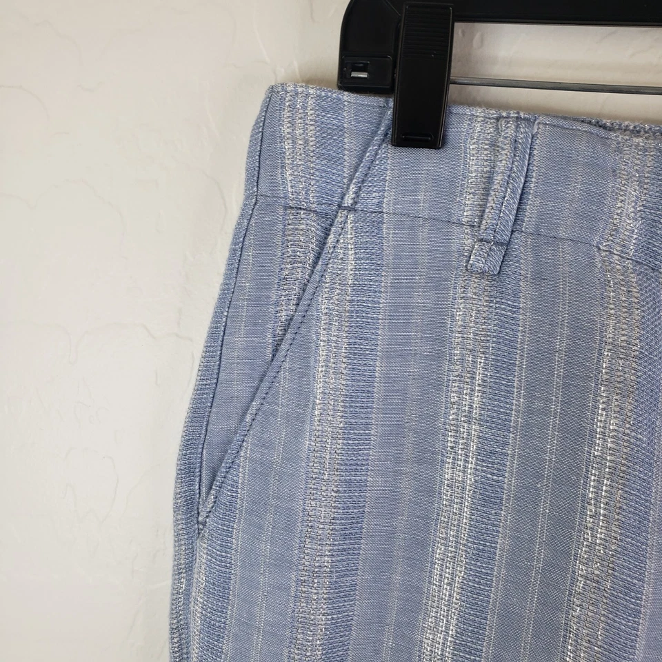 Pantalones cortos Tommy Bahama 32x23 espionaje plata a rayas mezcla de lino para mujer 8 Foto 4 de 4