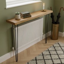 Rustic Console Table Radiator Shelf 225mm 9" Hairpin Leg 865mm 34"