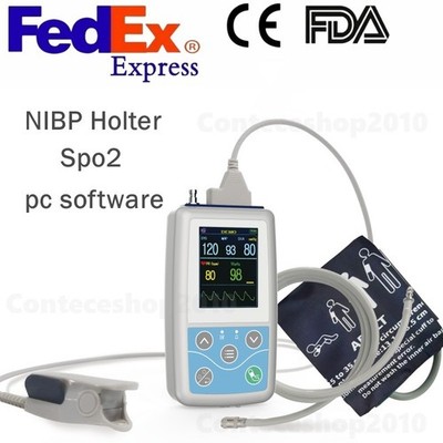 FDA PM50 Patient Monitor Vital Signs Digital NIBP SPO2 Ambulatory NIBP Holter SW