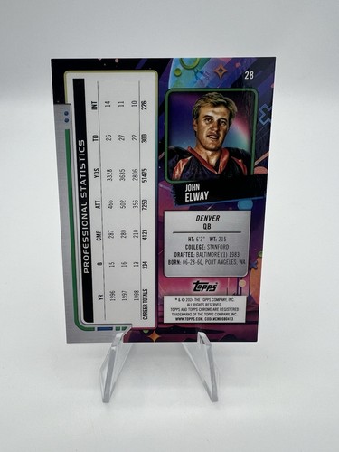2024 Topps Cosmic Chrome John Elway Lunar Eclipse Orange /10 - Bild 2 von 2