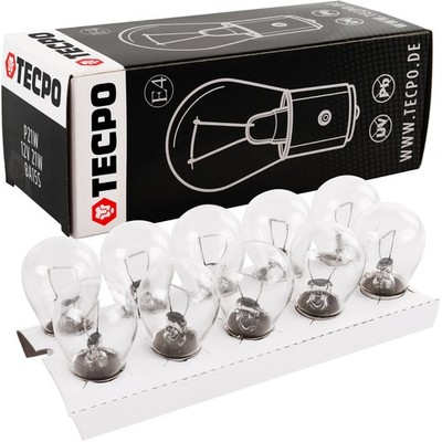 100x TECPO P21W 12V 21W KUGELLAMPE BA15S BREMSLICHT BIRNE TAGFAHRLICHT EINFADEN