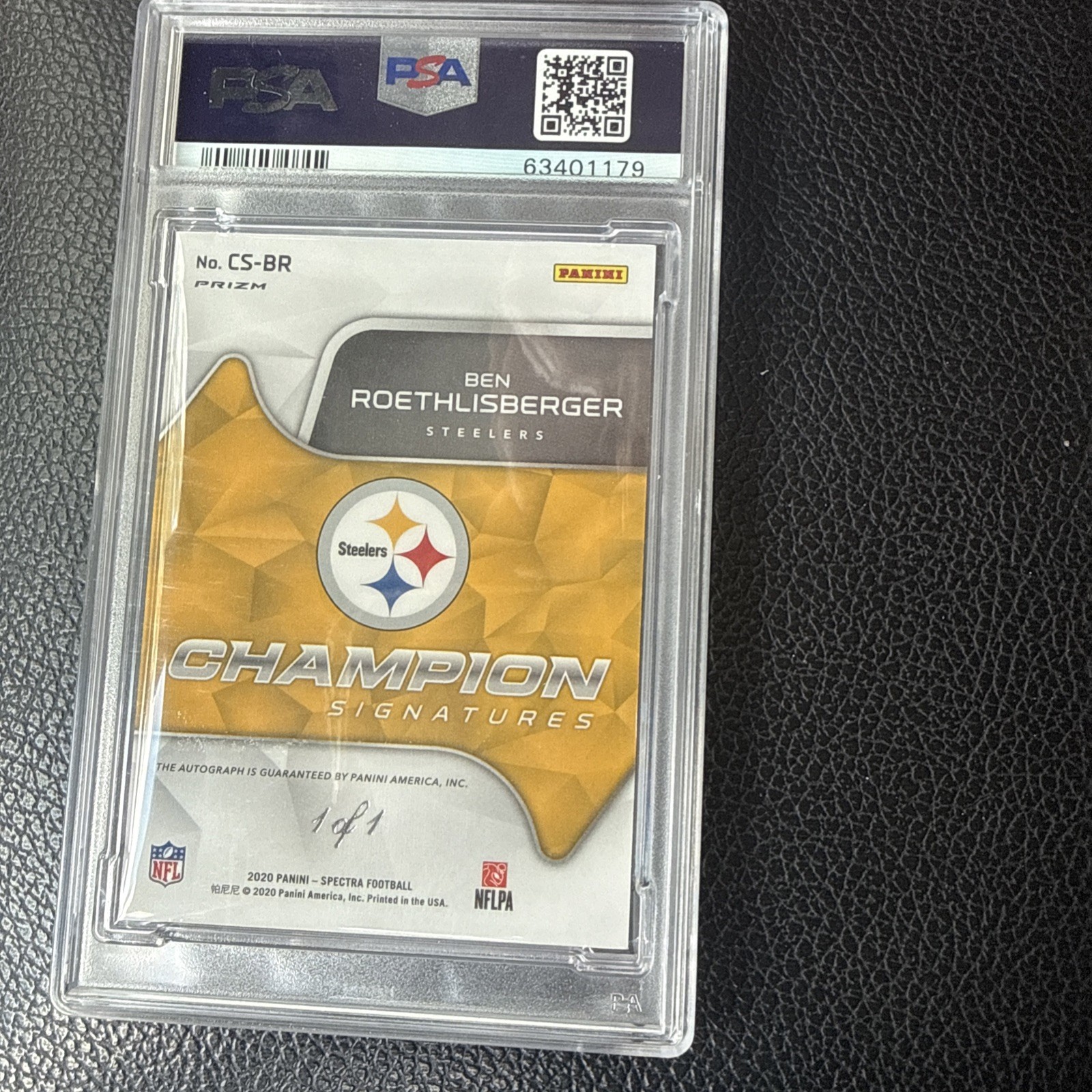 2020 Panini Spectra Ben Roethlisberger  Championship signatures  Auto 1/1 view 5