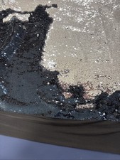 Black or Silver Flip Sequin Stretch Material Fabric, 3.5 yards Sew Dress Plushie