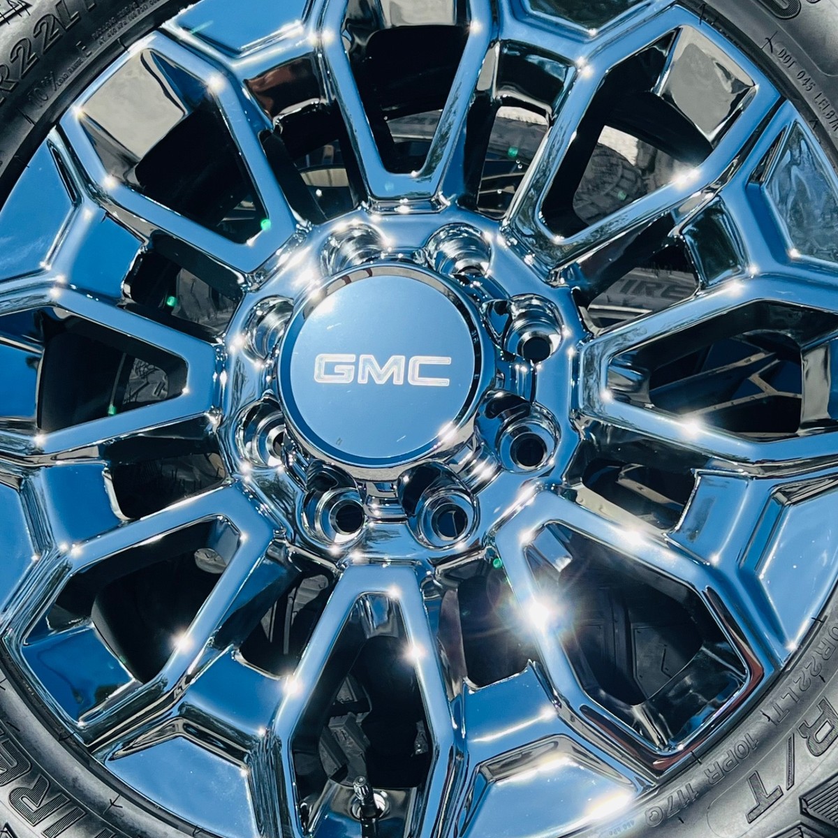 22 Inch Chrome Factory Replica Wheels Tires GMC Sierra 2500HD