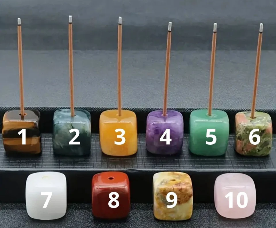 PORTA INCENSO PIETRA DI CRISTALLO NATURALE CURATIVA PURIFICAZIONE MEDITAZIONE - Immagine 2 di 4