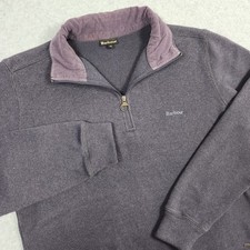 Barbour Sweatshirt Mens Medium Blue 1/4 Zip P...
