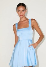 NWT lulus Admirably Chic Satin Lace-Up Mini Dress with Pockets