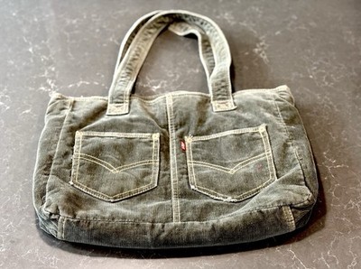 RARE- Levi's Jeans Green  Corduroy Yak Pak Purse Tote Bag Red Tag Back Pocket