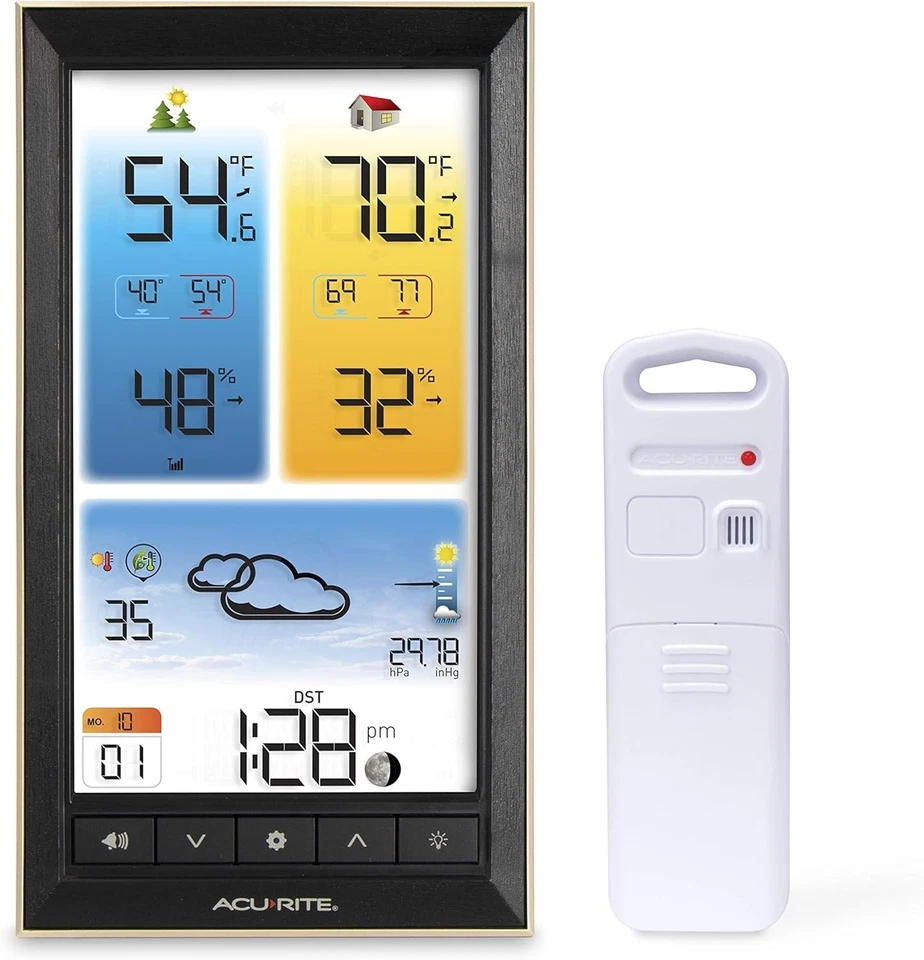 Full-Color Home Weather Station with Wireless Thermometer - Image 3 of 4