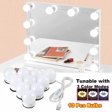 Makeup Vanity Mirror Light Stick On Professional Adjustable 3 Colors LED Bulbs