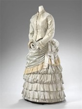 1870s Women Victorian Edwardian Fashion Lady Walking Bustle Duchess Dress Royal