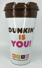 Dunkin' Donuts Plastic Hot Cold 14 Oz Coffee Travel Tumbler Mug Cup Flip Top Lid