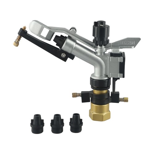 360° Adjustable Farm Sprinkler 1" NPT With 3 Nozzles 20-26m Spray Radius - Picture 4 of 15