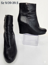 Prada Sz 9/39-39.5 Ankle Boots Women's Black Leather Outside and Inside