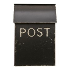 NACH Wall Mount Mailbox 15x9.5x4" Rustic Black Outdoor Steel Mail  Newspaper