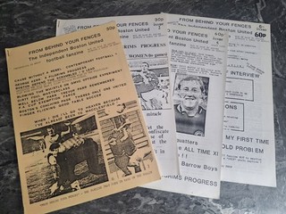 4 x FROM BEHIND YOUR FENCES. Boston United FANZINES. #1 2 5 6
