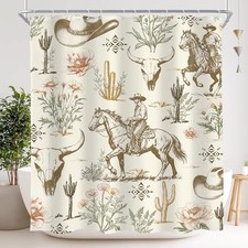 Western Cowboy Shower Curtain 60Wx72L Inch 60"W x 72"L Pack of 1 A1-western