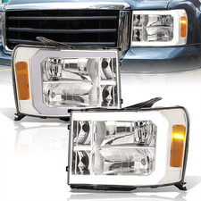 LED DRL Bar Tube Headlights Lamps Driving Light Assembly Pair Driverside Passeng