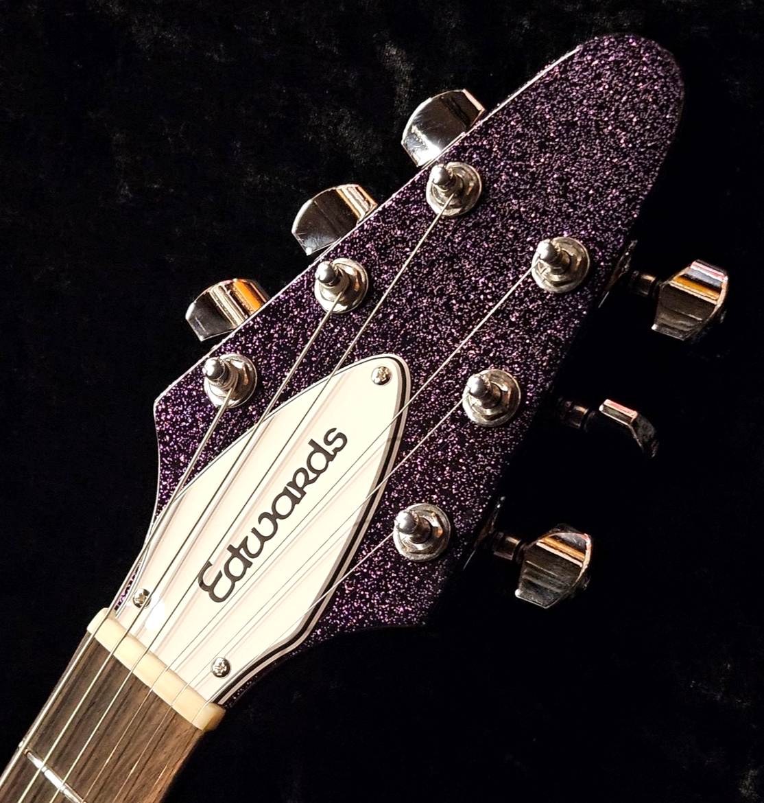 EDWARDS E-FV-CTM 限定モデル EDWARDS E-FV-CTM Flying V-type Purple Sparkle Electric Guitar From