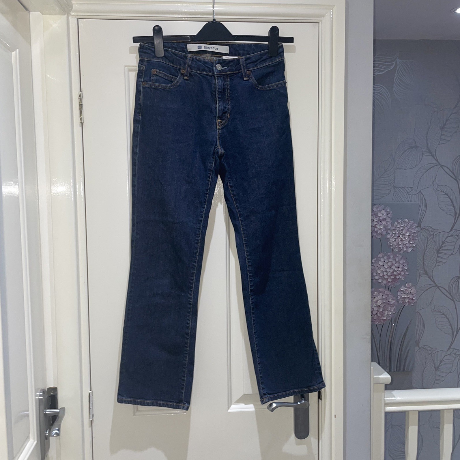 Gap Women's Navy Dark Blue Y2K Perfect Stretch Boot Cut Denim Jeans UK 8 US 4