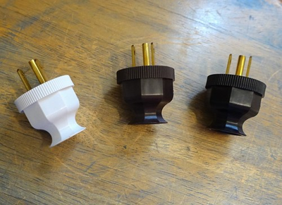 #ad #ad 3 Prong Antique Replica Electrical Plug Grounded long neck decagon design $5.65