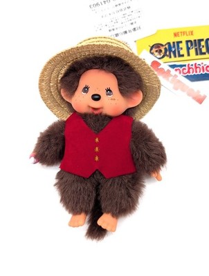 Neu Monchhichi x One Piece Collaboration Monkey D Luffy Japan Exklusiv