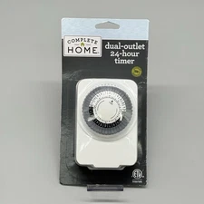 Complete Home Intertek Dual Outlet 24 Hour Timer 2 Device Control Auto On White